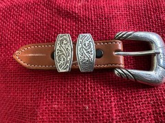 Lucchese Classics Belt Buckle 4 piece set western engraved SHIPS FOR FREE