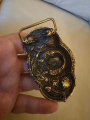 KLAMRA Skull Cthulhu Steampunk Solid Brass Belt Buckle Made in Ukraine 4&Prime; x 2.5&Prime;