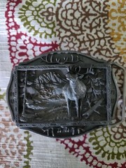 Brew City Collectibles Pewter Deer Hunting Western Belt Buckle 1.5in MPN 4501