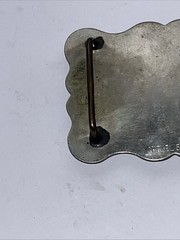 « Banded Agate” Belt Buckle 3-1/2 » L X 2-1/2” Heavy: 3.5 oz. Nickel