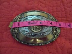 Western Oval Belt Buckle Gold Texas State Seal Star Handcrafted Silver FREE SHI