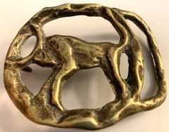 Vintage Solid Brass Zodiac Taurus the Bull Belt Buckle -3.75&Prime; x 2.5&Prime; – Inscribed