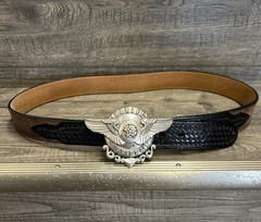 Lot Of 3 Harley-Davidson Flying Piston Shield lone Star Wings Belt Buckles