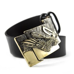 Sculptural handmade belt buckle « Free bird », Solid brass buckle Hawk buckle