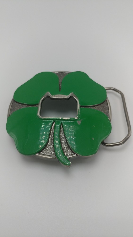 4 Leaf Clover Lucky Belt Buckle Bottle Opener