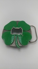 4 Leaf Clover Lucky Belt Buckle Bottle Opener