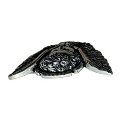 Vtg Washed Up Hollywood Belt Buckle Gothic 3D Cherub Angel Pewter Metal Y2K A+!