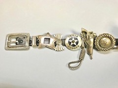 Arnold Goldstein Sterling Silver Concho Black Belt