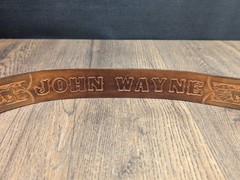 Vintage ~ John Wayne Hand Tooled Leather Belt w/ Solid Brass JW American Buckle