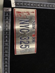 Vintage Y2K New York NYC 325 Belt Buckle Statue of Liberty Rare Silver Red Blue