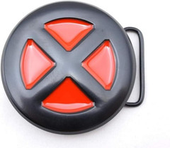 Marvel&rsquo;s X-MEN Red/Black Logo Metal w/ Enamel Accents BELT BUCKLE, Small
