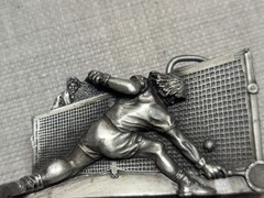 vintage TENNIS belt buckle 70s 80s bjorn borg mcenroe USA made WESTERN bergamot