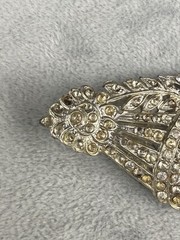 Vintage Rhinestone Buckle Lot Silver Tone Signed READ