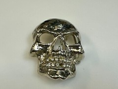 Skull Head with Rhinestone Teeth Halloween Gothic Punk Belt Buckle by Rock Rebel