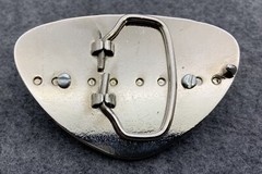 Polished Blue Abalone Shell Silver Metal Belt Buckle Southwest 3 1/2”