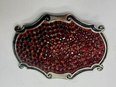 Red Rhinestone Completely Covered Womens Ladies Western Framed Belt Buckle