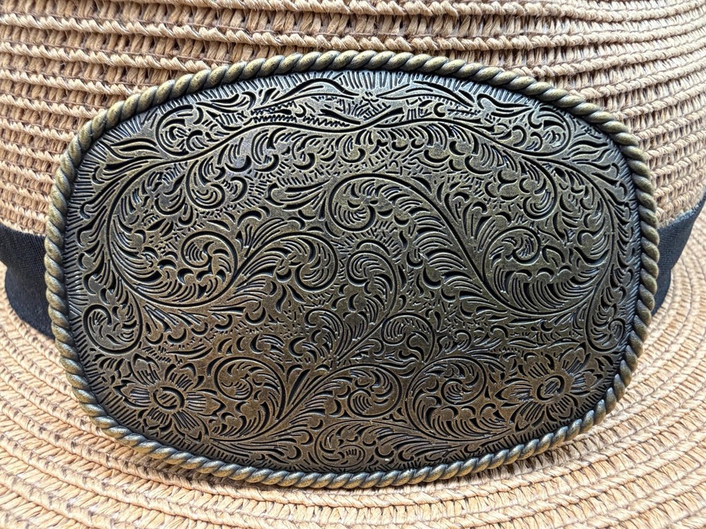 Classic Vintage Western Cowboy Antiqued Bronze Floral Belt Buckle