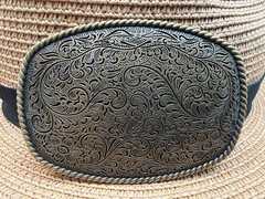 Classic Vintage Western Cowboy Antiqued Bronze Floral Belt Buckle