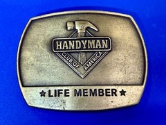 1996 Handyman Club of America *Life Member* Vintage 1996 Brass Tone Belt Buckle