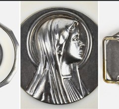 Virgin Mary Vintage Belt Buckle – White And Silver