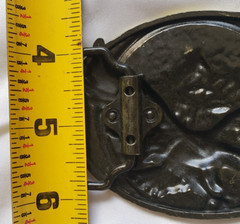 Bald Eagle Soaring 3D Image Aluminum Belt Buckle Golden Aged Bronze Color