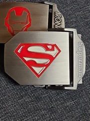 Superman & Iron Metal Belt Buckle – DC Comics. 2inch Superhero Clasps