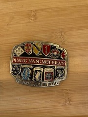 VINTAGE AIRBORNE VIETNAM VETERAN DESIGN BELT BUCKLE – HEAVY – GW17