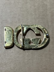 Gucci Interlocking Belt Buckle Gold Parfums Mod Brev Monogram 2.5 x 1.5 in