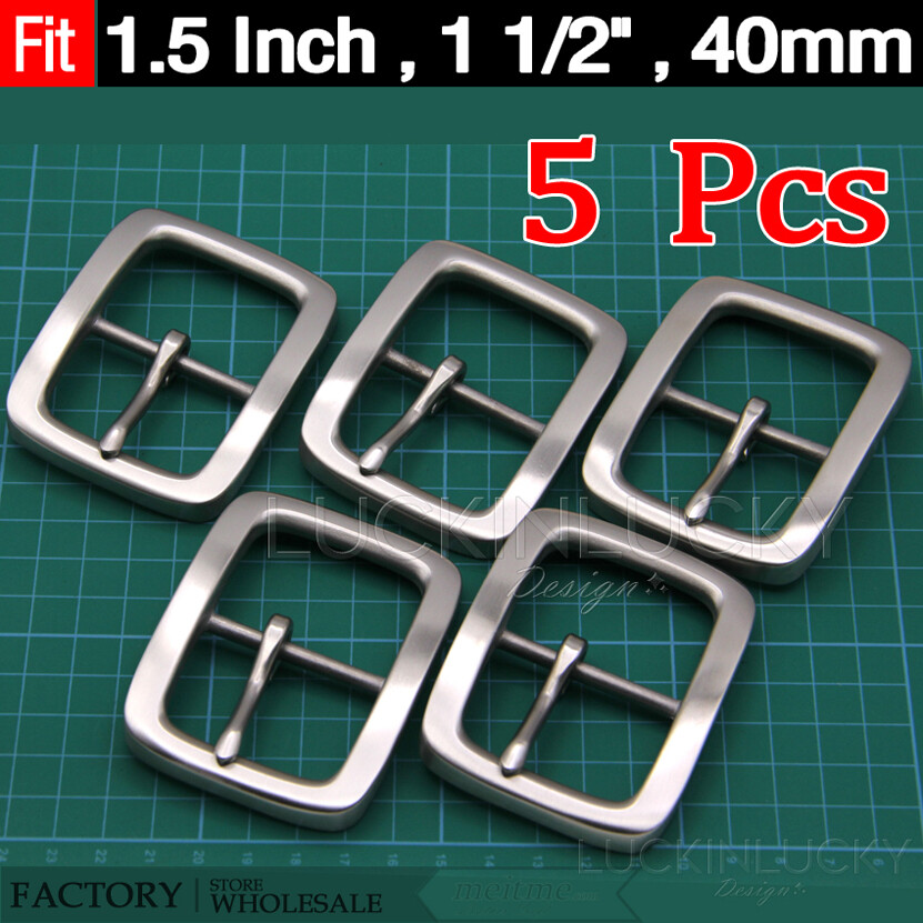 5 Pcs Stainless Steel Belt Buckles Men&rsquo;s/Women Center bar Pin Belt Buckle 1.5 in