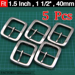 5 Pcs Stainless Steel Belt Buckles Men&rsquo;s/Women Center bar Pin Belt Buckle 1.5 in