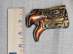 vintage USA made 1970s belt buckle COWBOY BOOTS brass WESTERN enamel MBCI