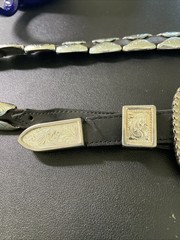 CLEAR CRYSTALS ART FASHION SILVERTONE BELT BUCKLE B FUSSY
