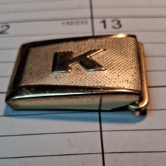 Pioneer Men’s Silver Metal Clamp Belt Buckle K Initial, 1.25in Rectangular