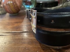 Pat Areias Sterling Silver 14K James Reid Style Belt Buckle 34-36-1.3/8-1”✅nu
