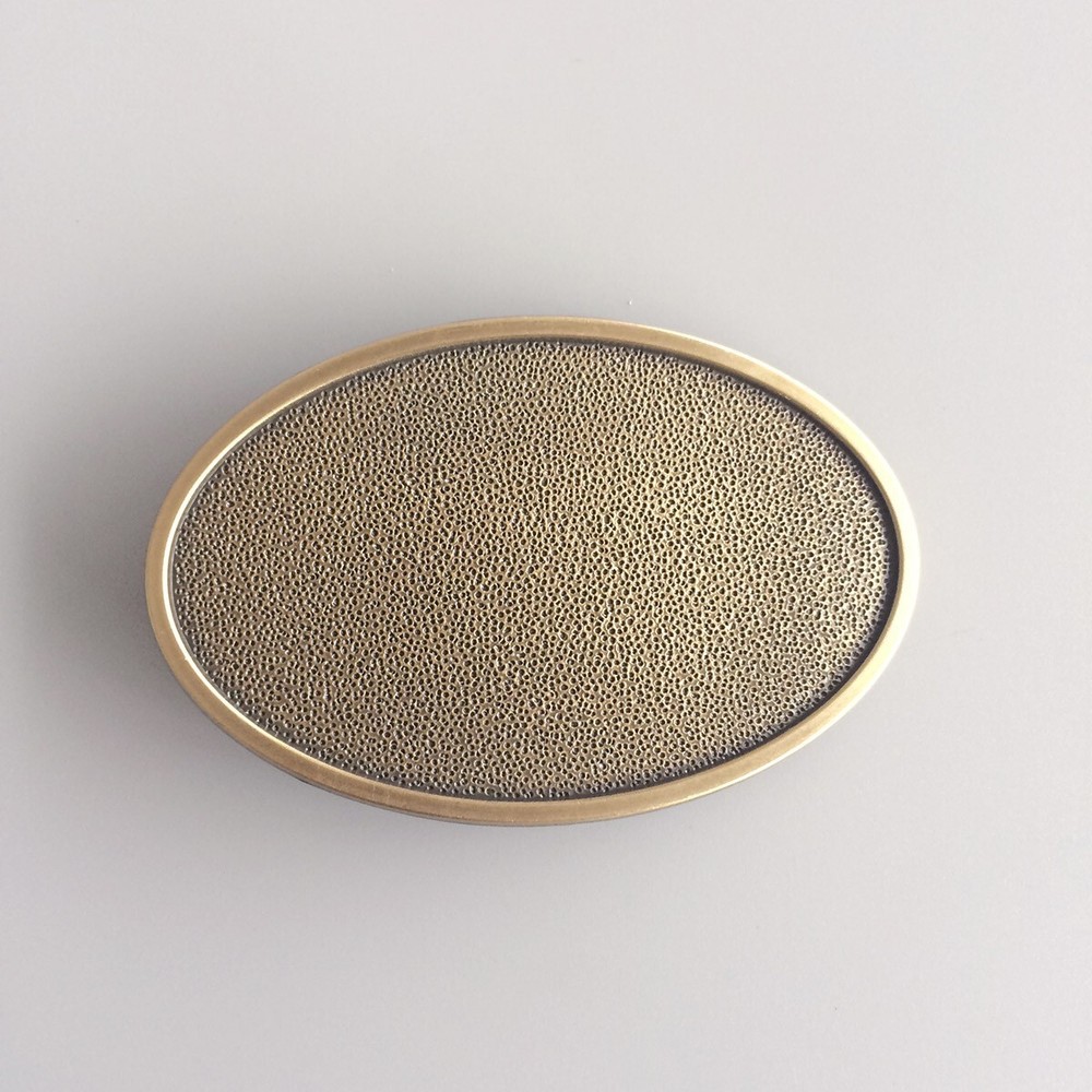 Vintage Bronze Plated Oval Striae Custom Blank Belt Buckle Boucle de Ceinture