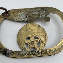 Vintage Shriner Masonic Baron Solid Brass Belt Buckle 1980