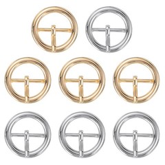 8Pcs 1&Prime; Single Prong Belt Buckle Metal Roller Buckle Silver/Light Gold