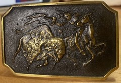 1975 American-Indian Numbered Collection Heritage Solid Brass Belt Buckle VTG