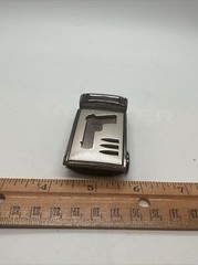 CALVIN KLEIN – Metal Belt Buckle With Gun Cutout – Black & Silver