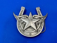 Lucky Star In Horseshoe Vintage 2004 Cutout Great American Products Belt Buckle