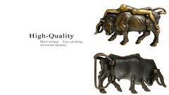 Western Buckle Antique Copper Lady Bull Copper Engraved Buckle Fits 1-1/2&Prime; wide