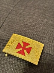 Masonic KNIGHTS TEMPLAR IN HOC SIGNO VINCES Grand Commander Sword Belt Buckle