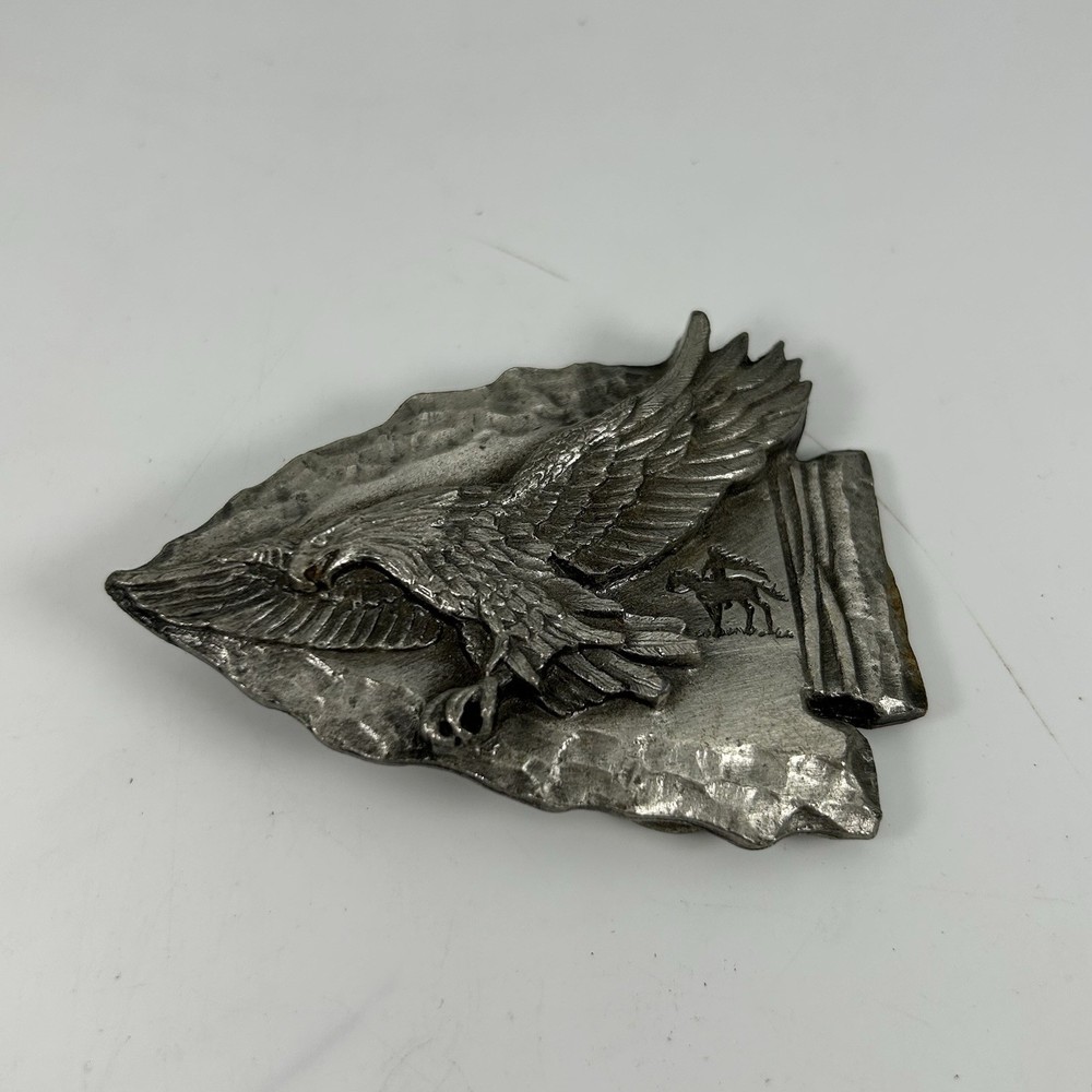 Siskiyou Buckle Co 1988 Western Arrowhead Eagle Metal Pewter Belt Buckle Z80 USA