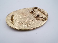 Vintage Rose Western Themed Belt Buckle 3 5/8&Prime; X 2 1/2&Prime; Signed W Usa Made