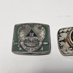 Vintage Masonic 32nd Degree Freemasons Shriner Western Style Belt Buckles 1978