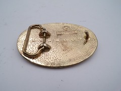 Vintage Rose Western Themed Belt Buckle 3 5/8&Prime; X 2 1/2&Prime; Signed W Usa Made