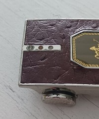Santa Barbara Polo and Racquet Club Belt Buckle SBPRC Maroon Leather Silver Tone