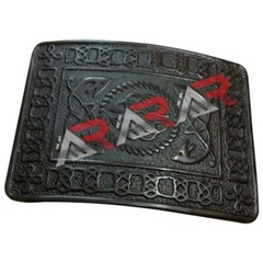 Scottish & Highland Kilt Belt Buckle Celtic Design D High Quality Black Finish