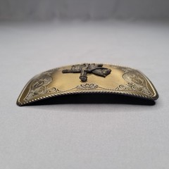 Horseback Rider Belt Buckle Mens One Size Gold Western Floral Cowboy Rectangular