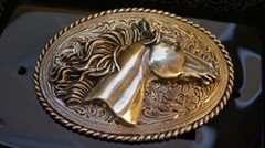 Nocona Blazin Roxx Horsehead Mustang Belt Buckle 37012